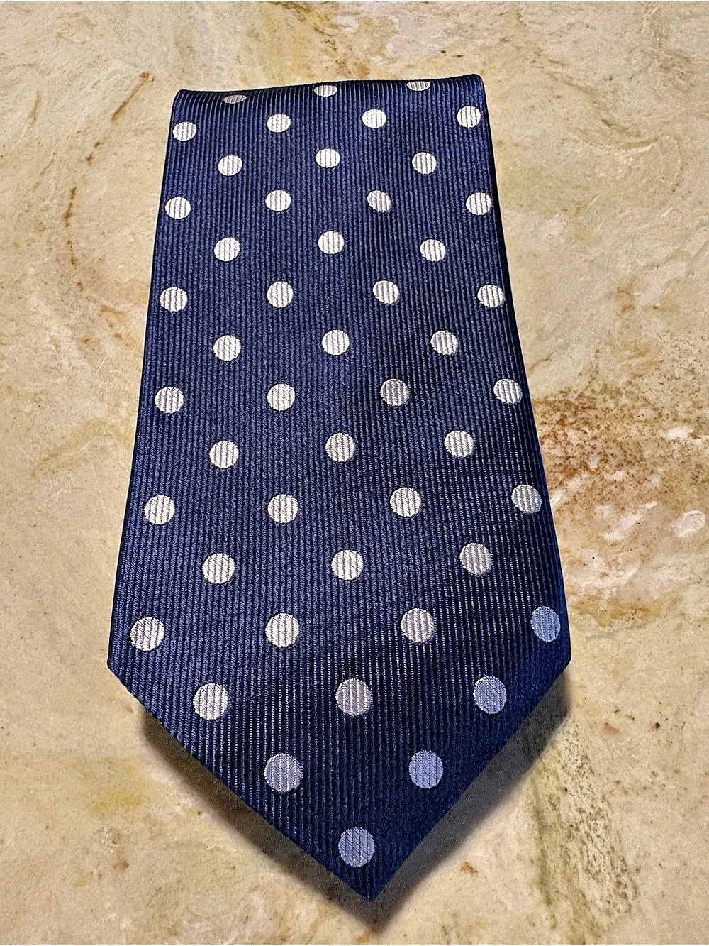 Holt Renfrew Classics Polka Dot Silk Tie in Blue & White